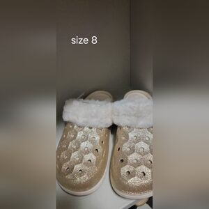 Fuzzy Beige Slip-On Clogs